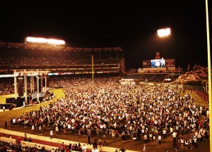 draws outreach crusade anaheim 22nd harvest stadium angel annual weekend